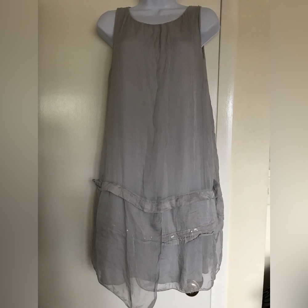 H Trend ,M made in ITALY , women 100% silk sleeveless dress